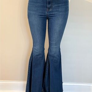 Free People Dark Blue Just Float On Flare Jeans